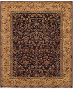Vilina Mahal Dark Brown/Gold - 9' x 12' 3''