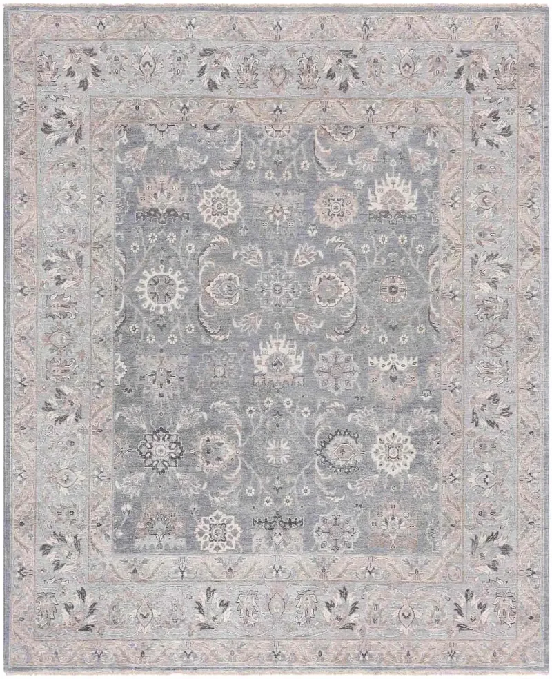 Zafar ZFR-01 Grey/Light Blue  -  8'  x  10' 