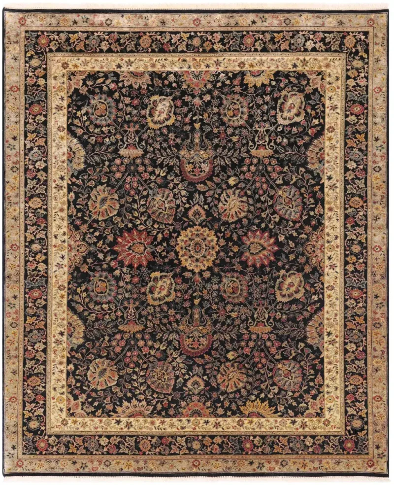 Zarnish Tabriz Black/Multi  -  9' 2'' x  12' 4''