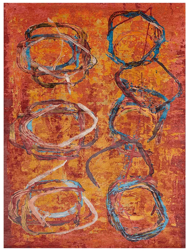 Wool & Silk Contemporary Fire & Ice Rugs