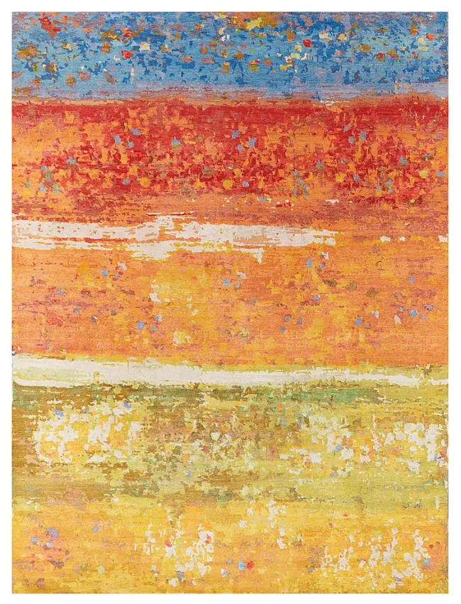 Wool & Silk Contemporary Fire In The Sky Rugs