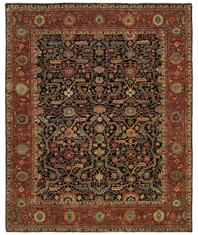 HRI Antique Heriz 121 Blue - Red Rugs