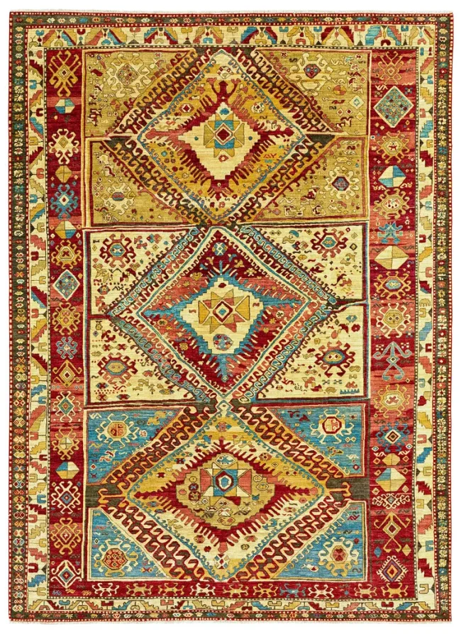 Wool & Silk Afghan Kazak Rugs