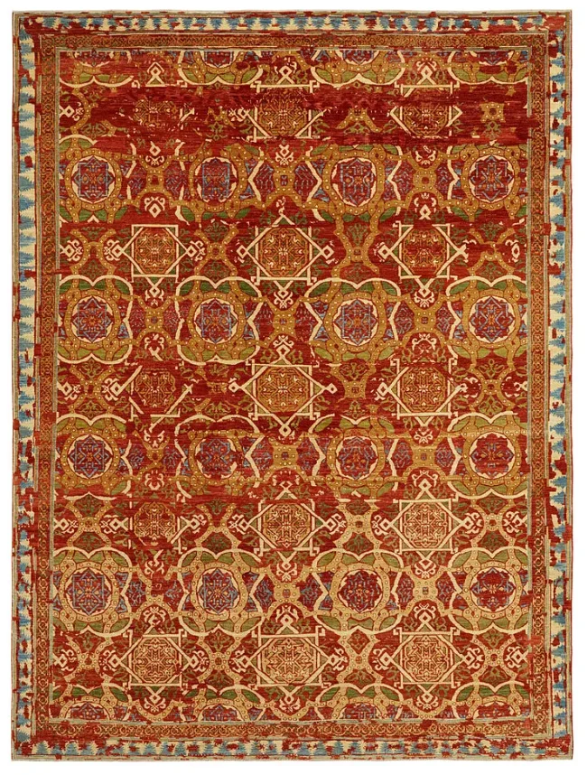 Wool & Silk Afghan Lampas Rugs