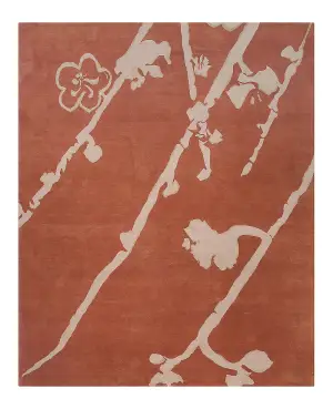Nepali Wool and Silk Blossom Pumpkin - 8' 1'' x 9' 11''