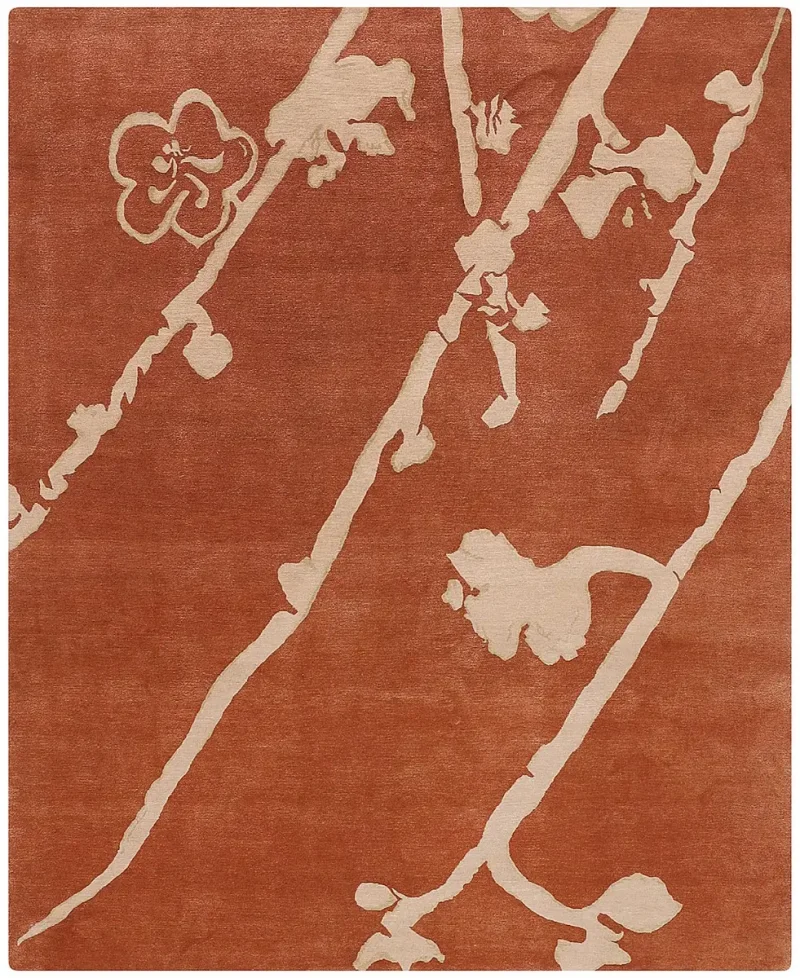 Nepali Wool and Silk Blossom Pumpkin  -  8' 1'' x  9' 11''