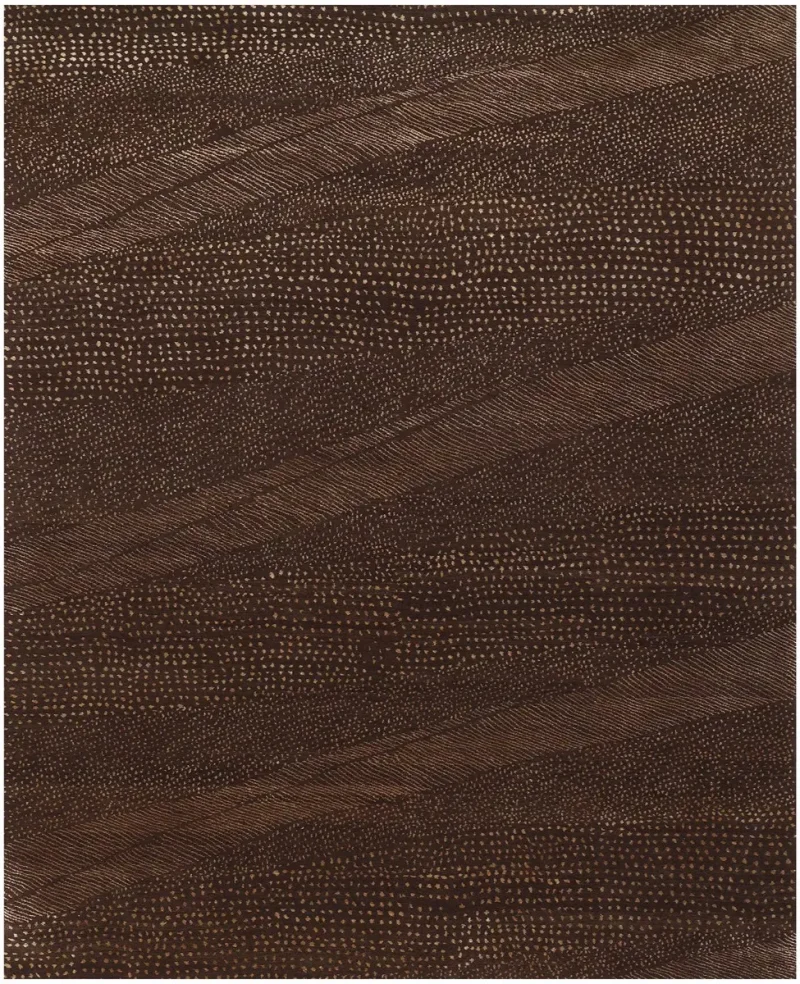 Nepali Wool and Silk Chevron Mushroom  -  8'  x  10' 2''
