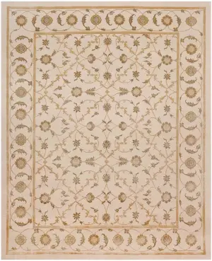 Nepali Wool and Silk Mughal Beige - 8' 1'' x 10' 2''