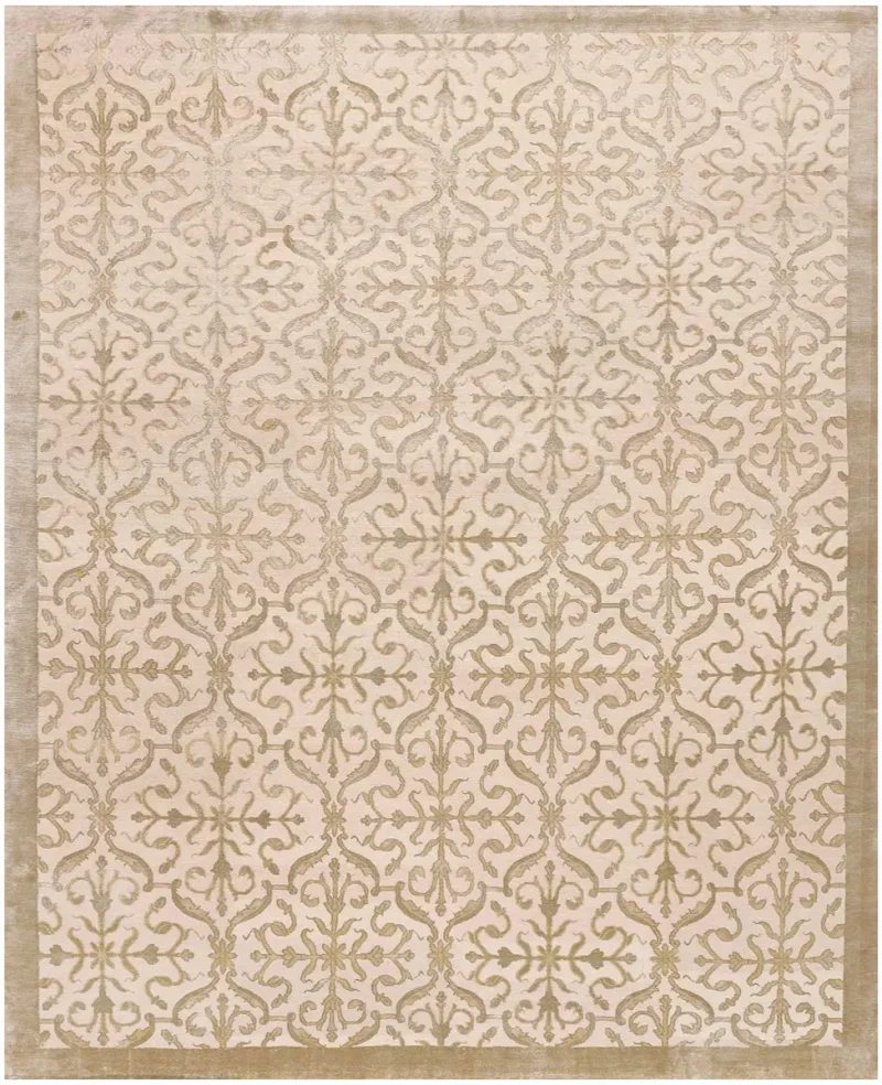 Nepali Wool and Silk Sash Gold  -  8'  x  10' 