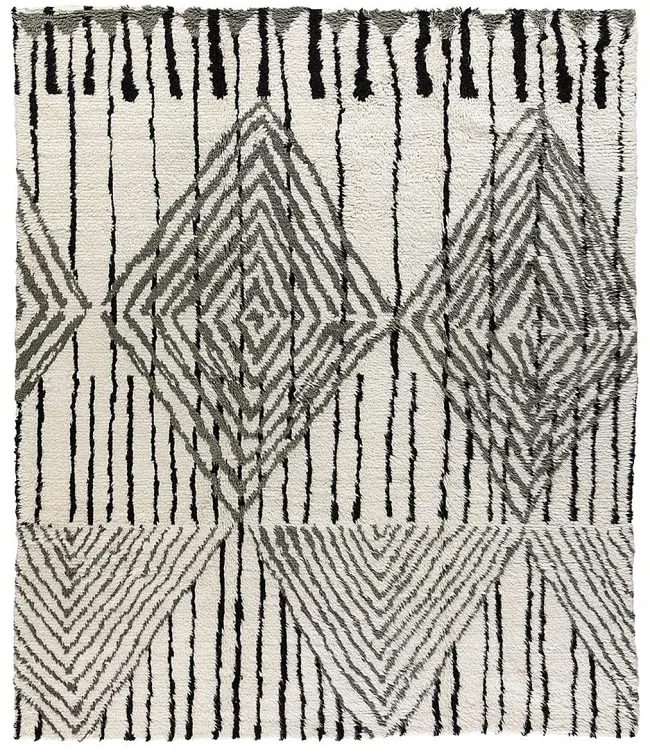 Tufenkian Moroccan Loom Black White Rug