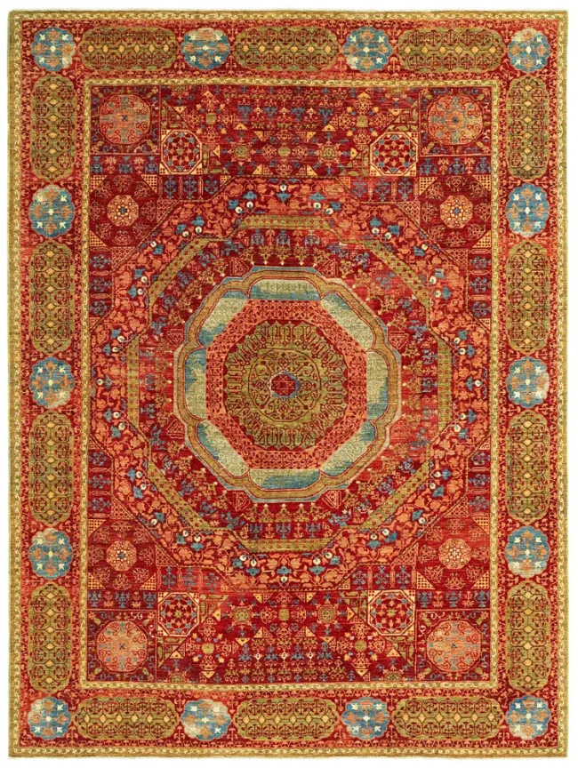 Wool & Silk Afghan Mamluk Rugs