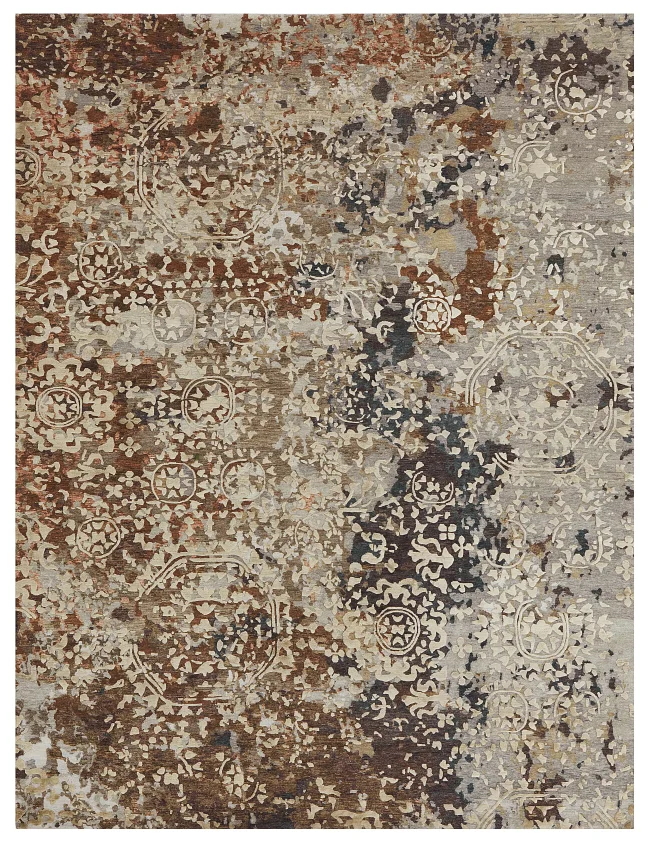 Wool & Silk Transitional Moody Blues Rugs