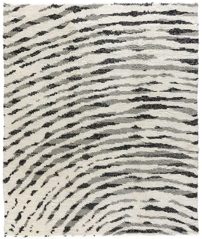 Tufenkian Moroccan Okayama White Black Rug