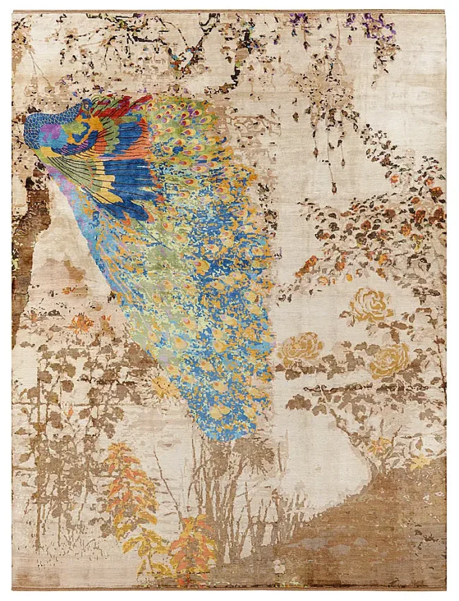 Wool & Silk Silk Road Peacock Rugs