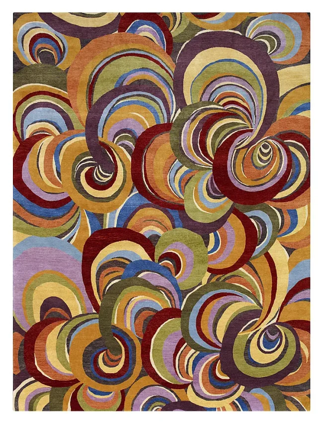 Wool & Silk Contemporary Rainbow Rugs