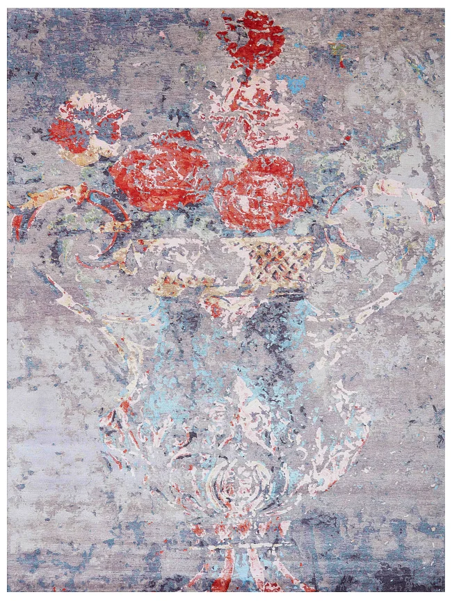 Wool & Silk Contemporary Rosa Rugs