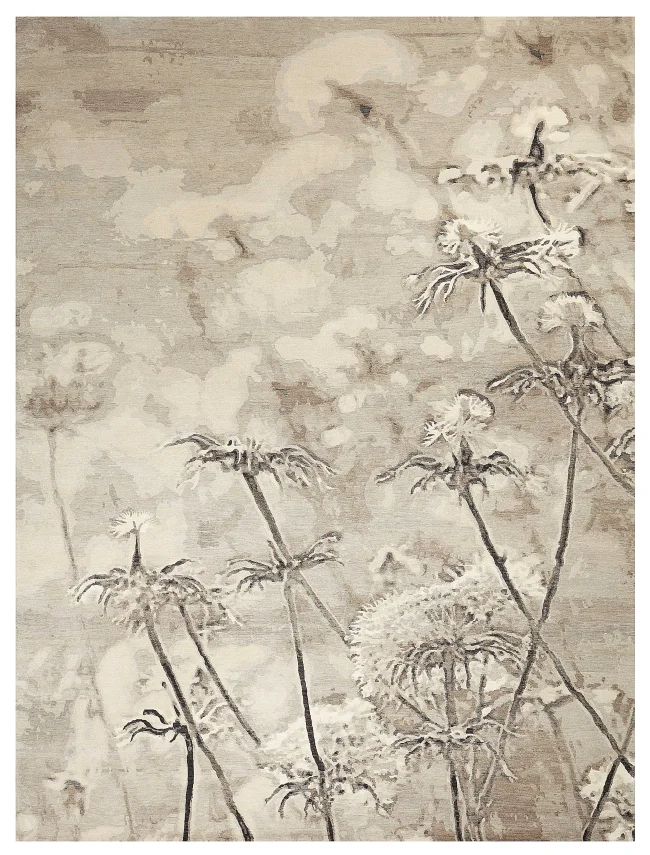 Wool & Silk Contemporary Rosette Rugs