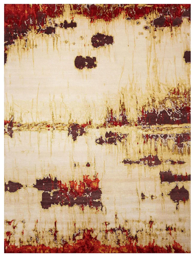 Wool & Silk Contemporary Smoke on the Water Rugs