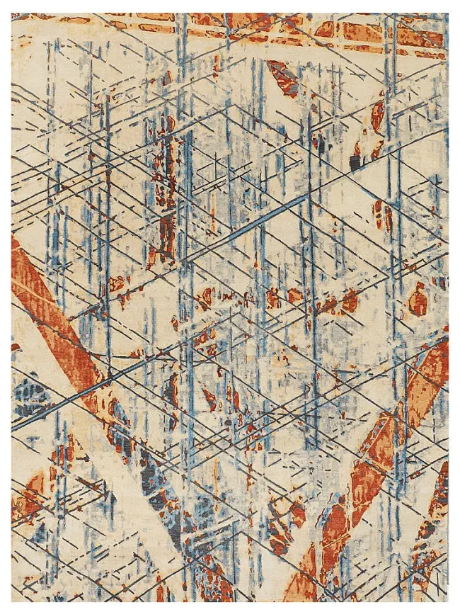 Wool & Silk Contemporary Steel World Rugs