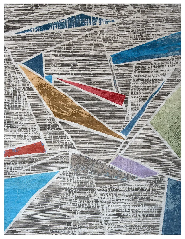 Wool & Silk Contemporary Techno Rugs