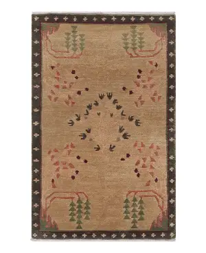 Traditional and Arts and Crafts Donegal Branches Umber Earth - 3' x 5'