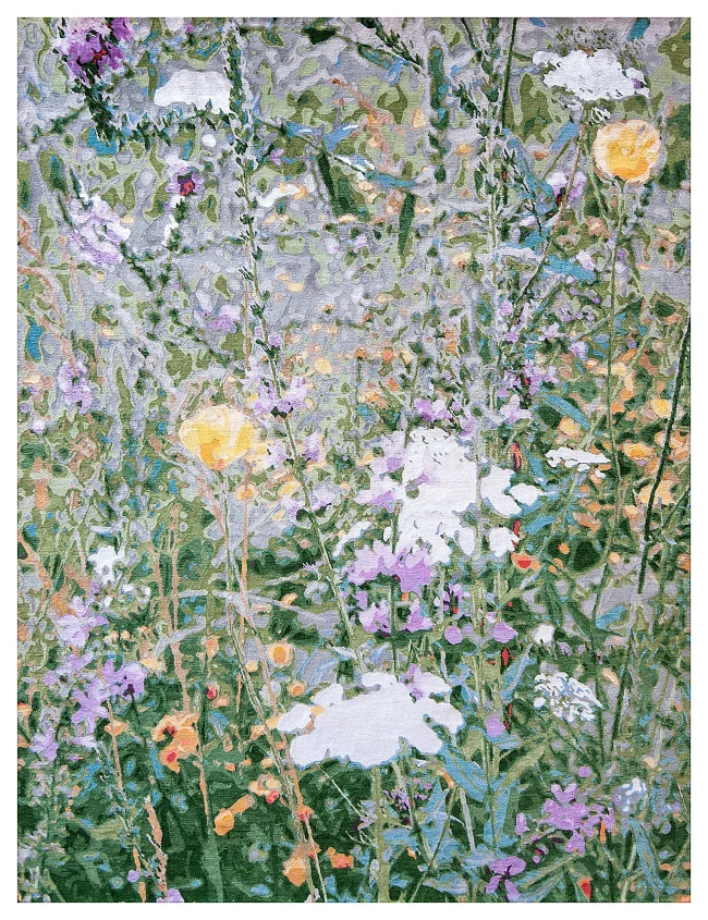 Wool & Silk Contemporary Wildflowers Rugs